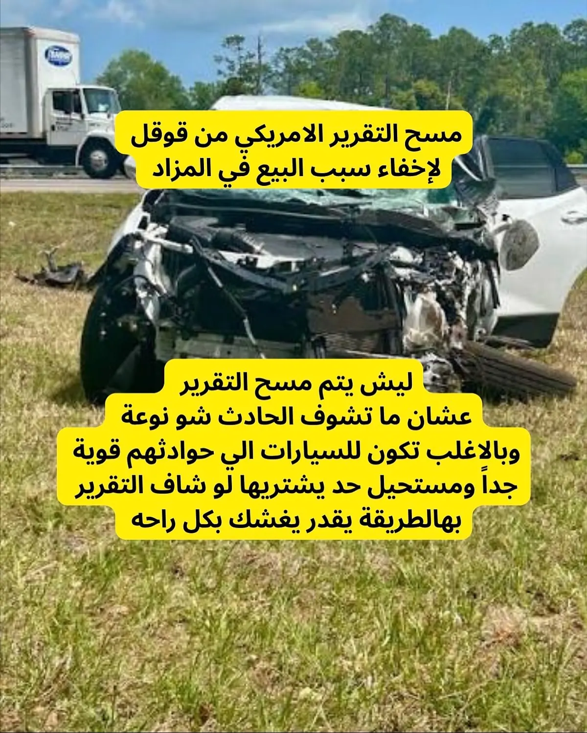 مسح التقرير الأمريكي لإخفاء سبب البيع في المزاد — فحص كارز بوينت الإمارات
