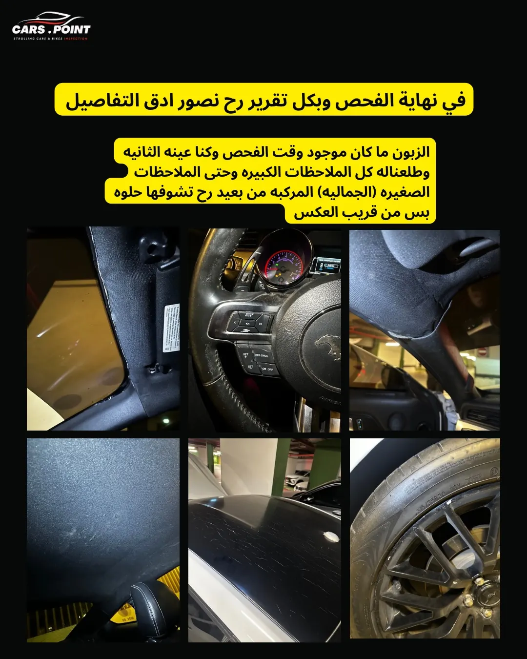 Final inspection report details for the 2019 Mustang by Cars Point