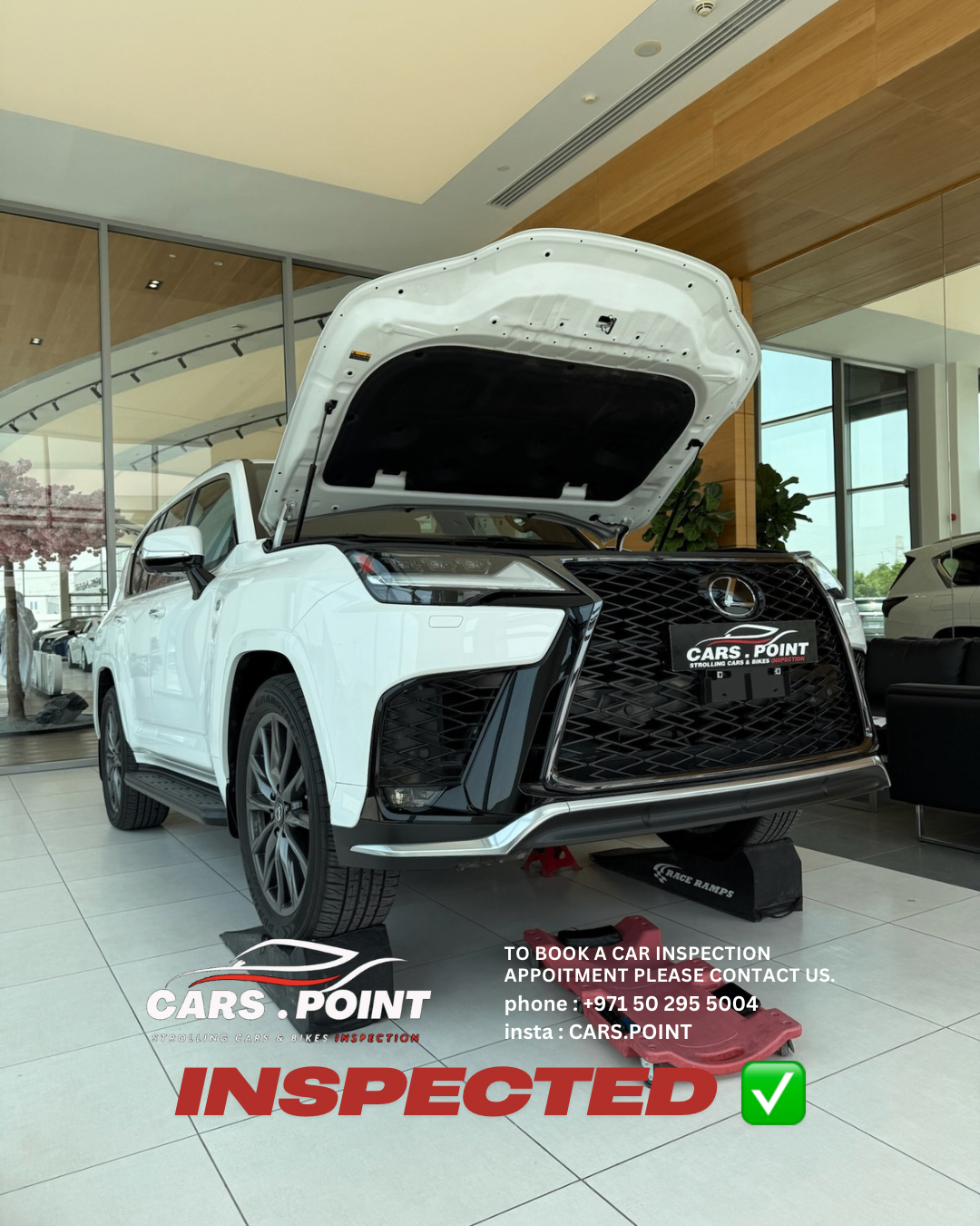 كارز بوينت — فحص لكزس LX600 قبل الشراء، فحص سيارات متنقل في الإمارات