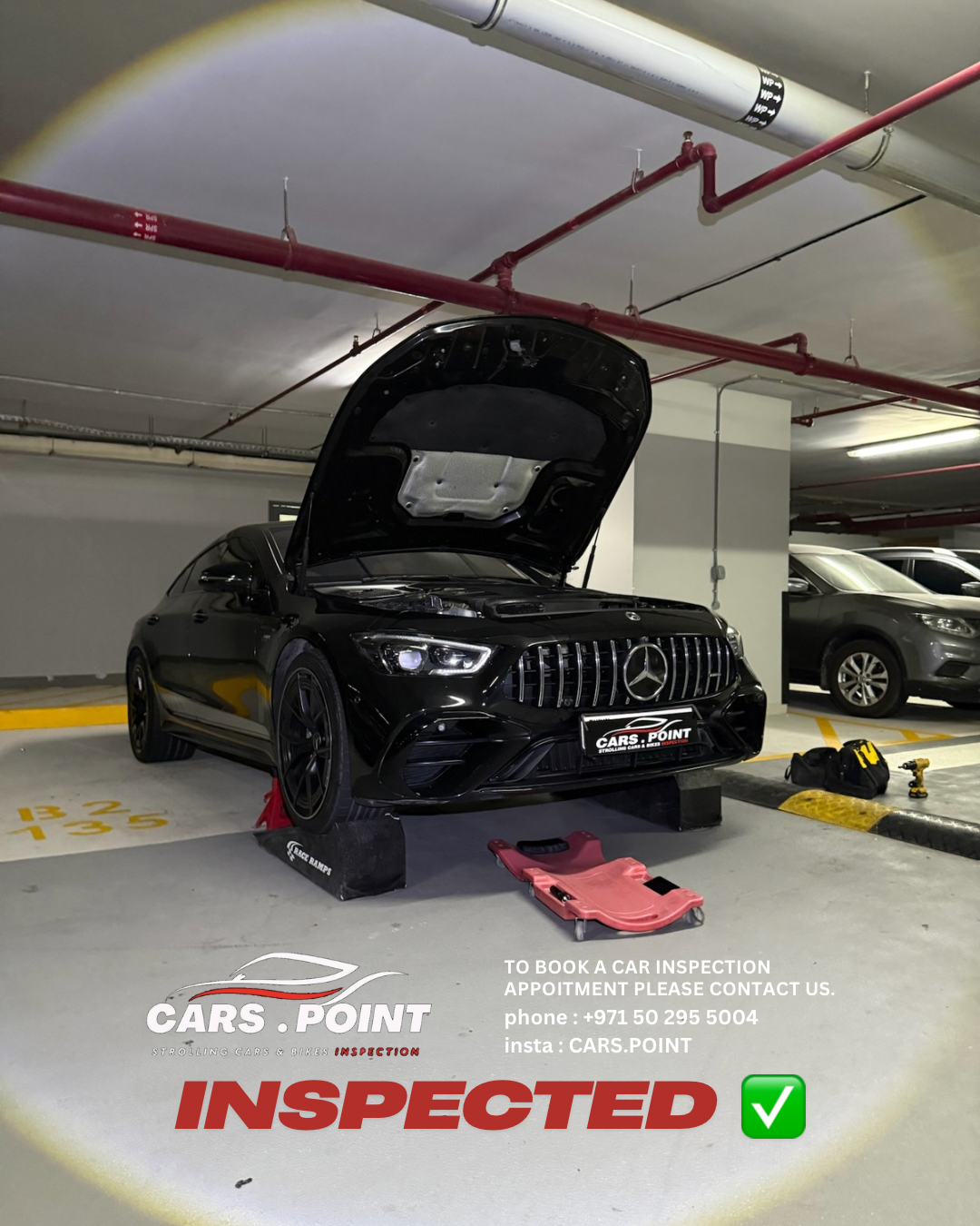 كارز بوينت — فحص مرسيدس AMG GT فحص سيارات فاخرة متنقل في دبي
